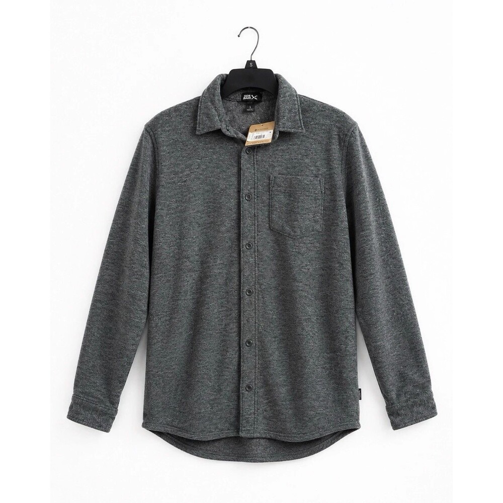 Eddie Bauer Men's Quest Fleece Shirt XL Charcoal Heather Stretch NWT